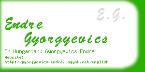 endre gyorgyevics business card